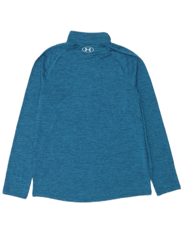 Under Armour Herre Zip Neck Pullover Træningsdragt Top Medium Blue Flecked