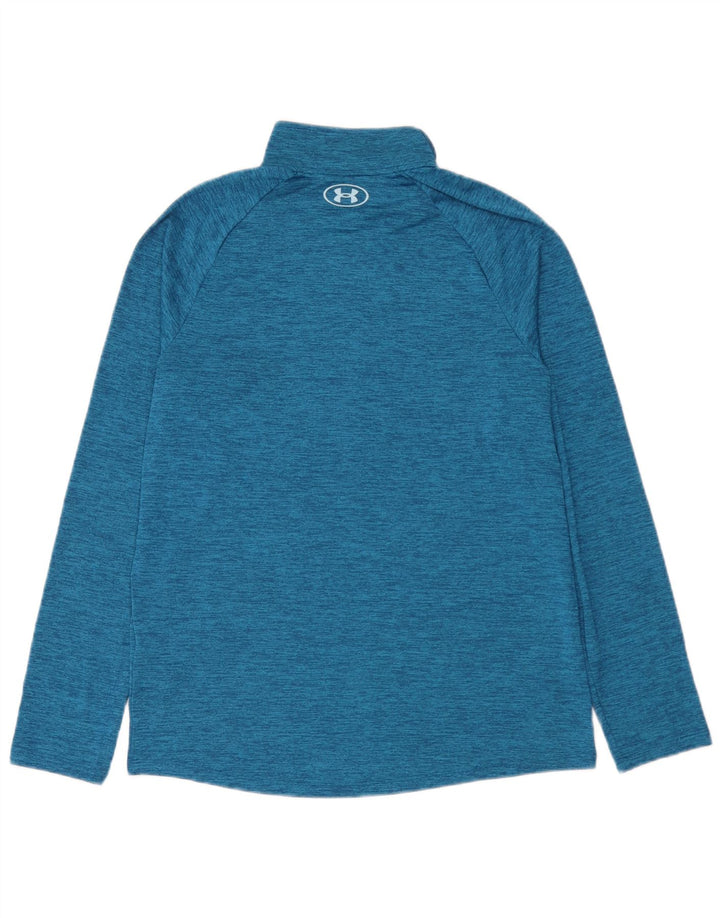 Under Armour Herre Zip Neck Pullover Træningsdragt Top Medium Blue Flecked
