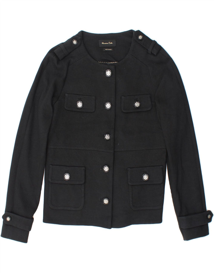 MASSIMO DUTTI Womens Military Jacket EU 38 Small Black Cotton Vintage Massimo Dutti and Second-Hand Massimo Dutti from Messina Hembry 