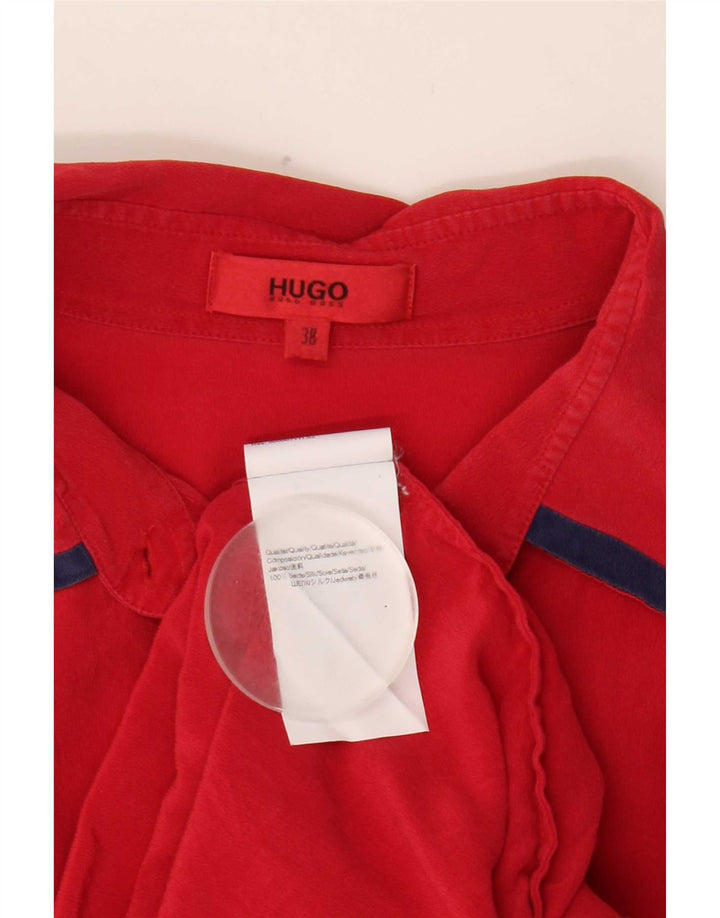 Hugo Boss Womens Shirt EU 38 Medium Red Silk