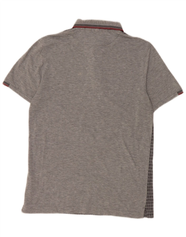 Męska koszulka polo Ted Baker, rozmiar 3, średni szary, poliester w kratkę