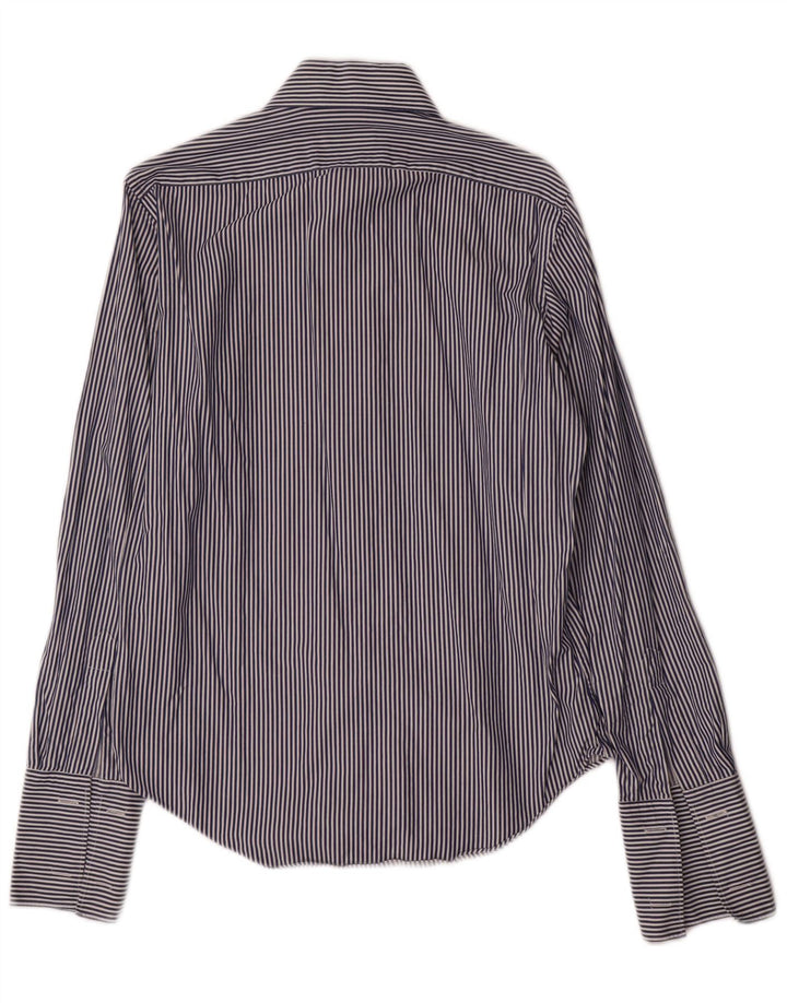 Massimo Dutti Herre formel skjorte str. 39 15 1/2 Mellem marineblå stribet