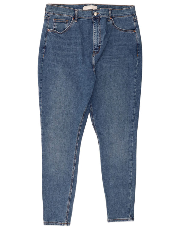 Topshop Womens Jamie Skinny Jeans UK 16 Large W30 L26 Blue Cotton