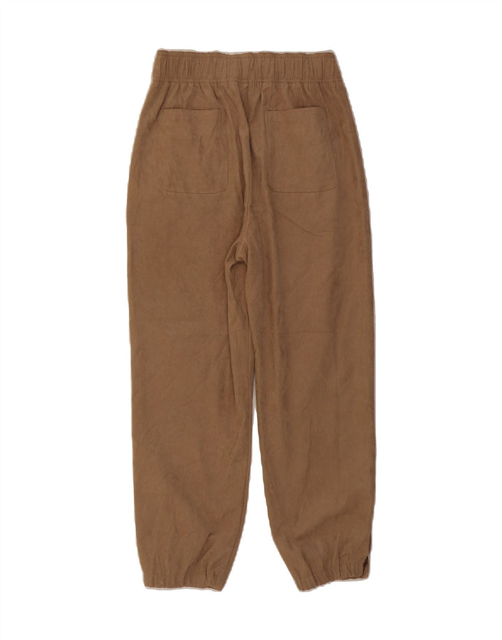 ZARA Womens Joggers Cropped Trousers Small W26 L25  Brown Polyester Vintage Zara and Second-Hand Zara from Messina Hembry 