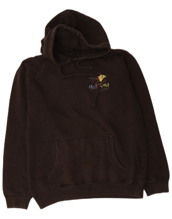Hot Tuna Mens Graphic Hoodie Jumper Large Brown Cotton
