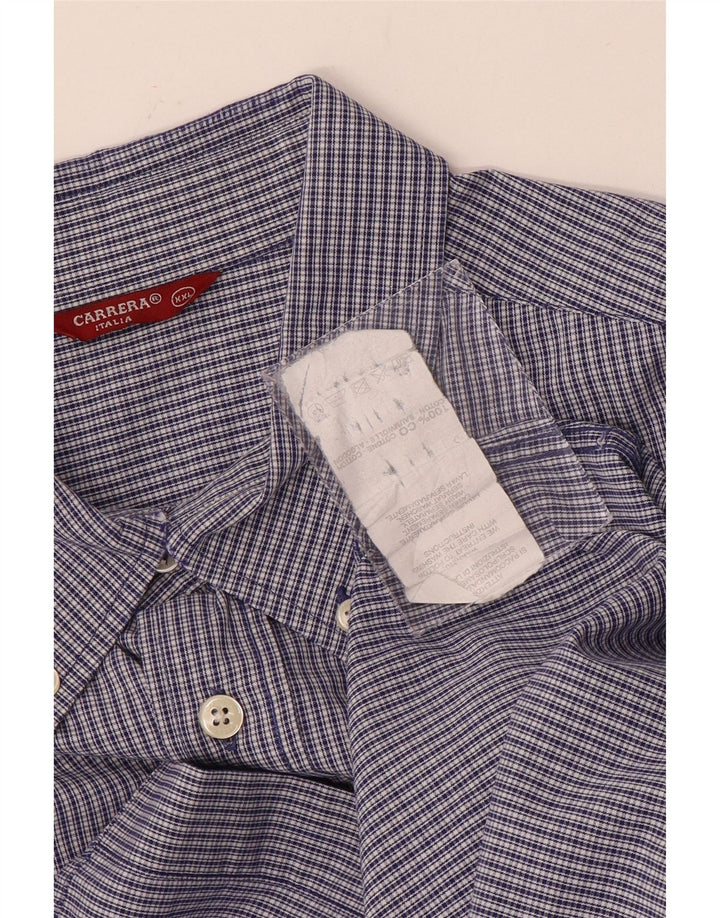 Carrera Mens Shirt 2XL Blue Check Cotton