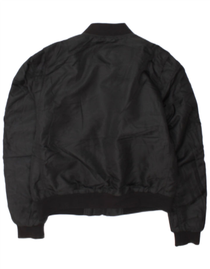 Superdry Womens Bomber Jacket UK 12 Medium Black Polyester