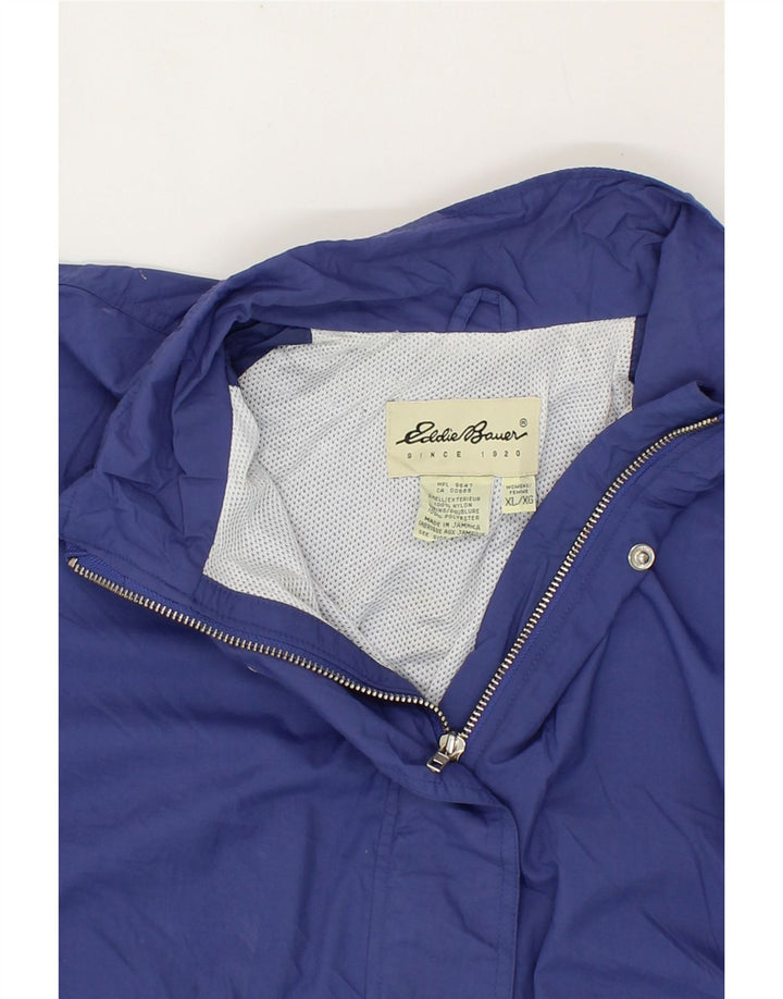EDDIE BAUER Womens Oversized Rain Jacket UK 18 XL Navy Blue Nylon Vintage Eddie Bauer and Second-Hand Eddie Bauer from Messina Hembry 