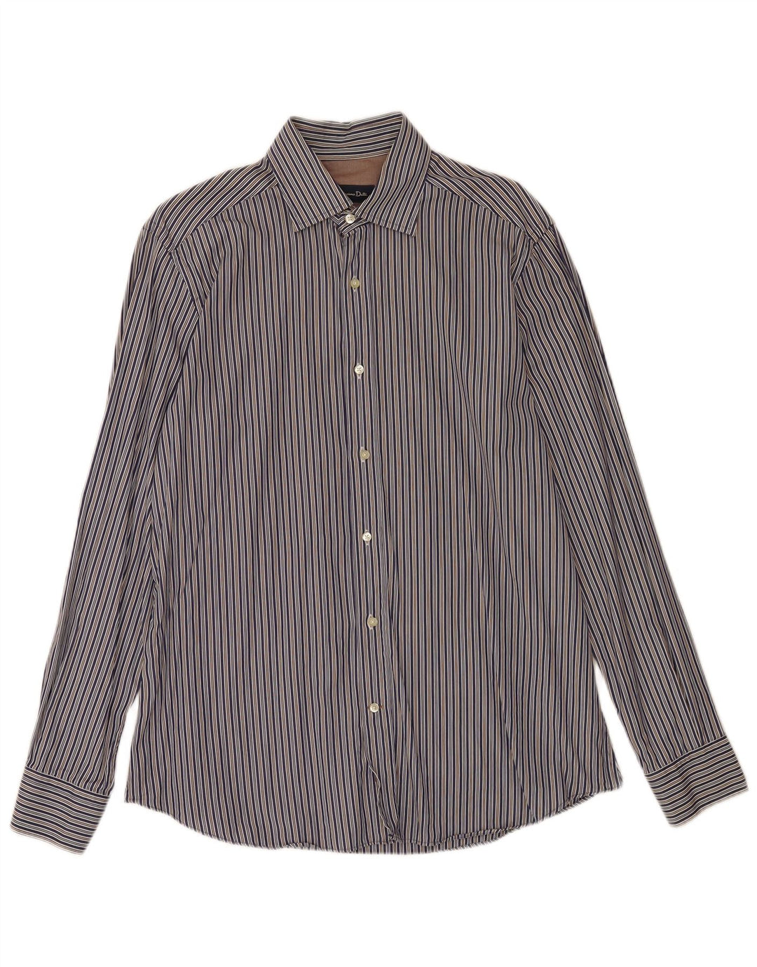 Massimo Dutti Chemise Homme Large Bleu Rayé Coton