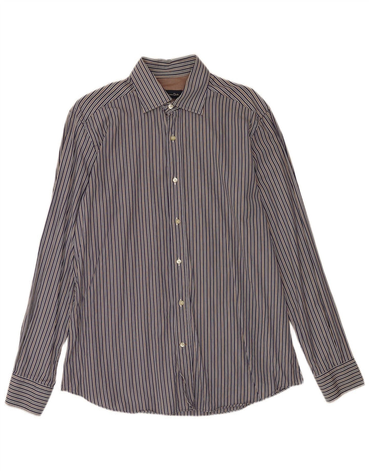 Massimo Dutti Chemise Homme Large Bleu Rayé Coton
