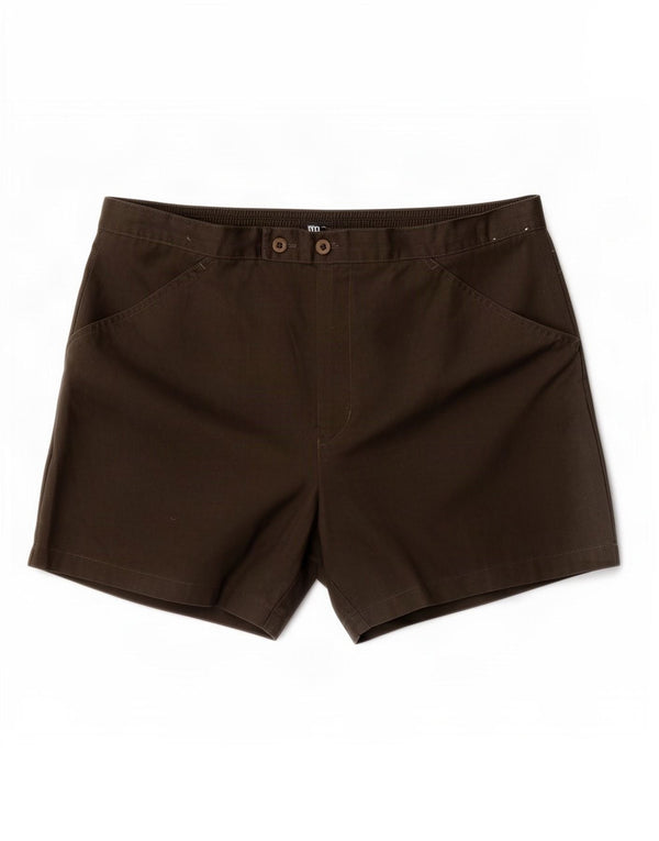 Leader Mens Casual Shorts W34 Large Khaki Polyester