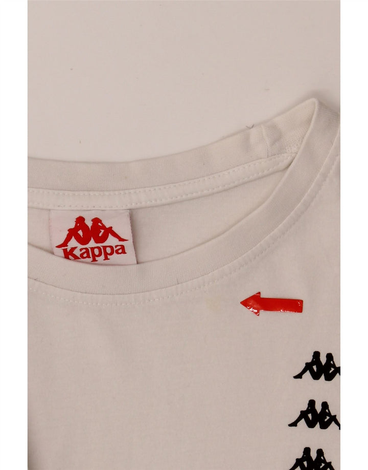KAPPA Boys Top Long Sleeve 15-16 Years White Cotton Vintage Kappa and Second-Hand Kappa from Messina Hembry 