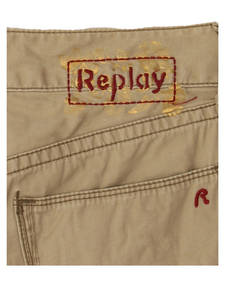 REPLAY Womens Bermuda Shorts W28 Medium Beige Vintage Replay and Second-Hand Replay from Messina Hembry 