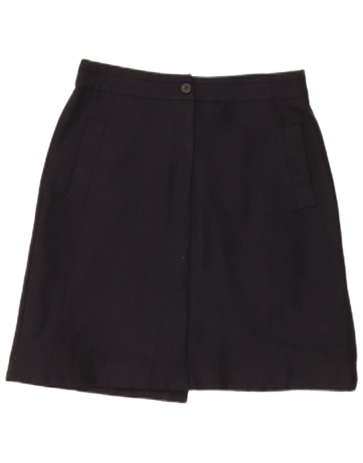 Mauro Grifoni  Womens Mini Skirt IT 44 Medium W30 Navy Blue Wool