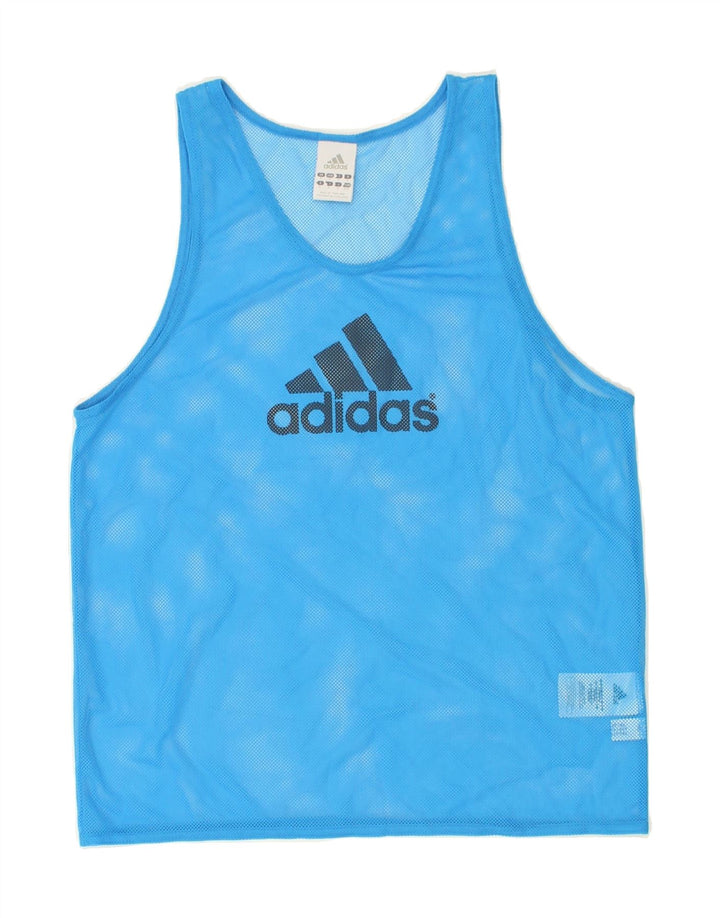 ADIDAS Womens Graphic Vest Top UK 10 Small Blue Polyester | Vintage Adidas | Thrift | Second-Hand Adidas | Used Clothing | Messina Hembry 