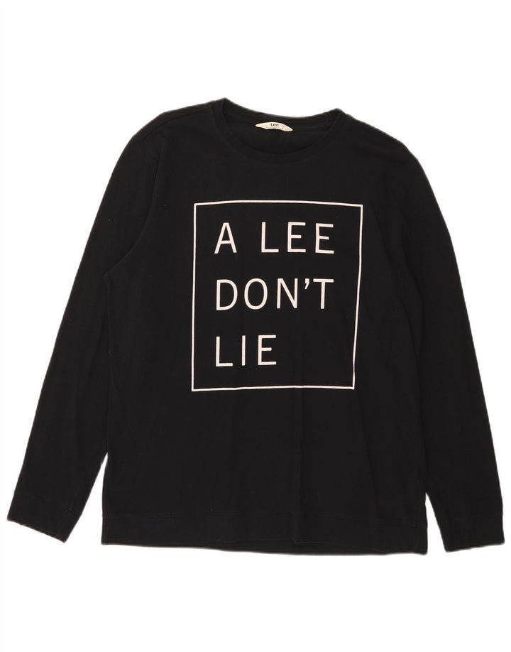 LEE Haut Graphique Homme Manches Longues XL Coton Noir