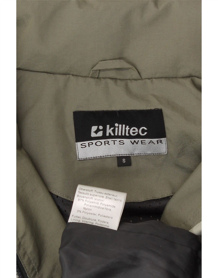 Killtec Mens Hooded Rain Jacket UK 36 Small Green Polyamide