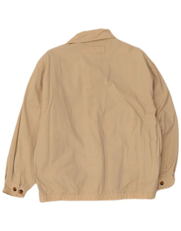 Tommy Hilfiger Mens Bomber Jacket UK 36 Small Beige Cotton