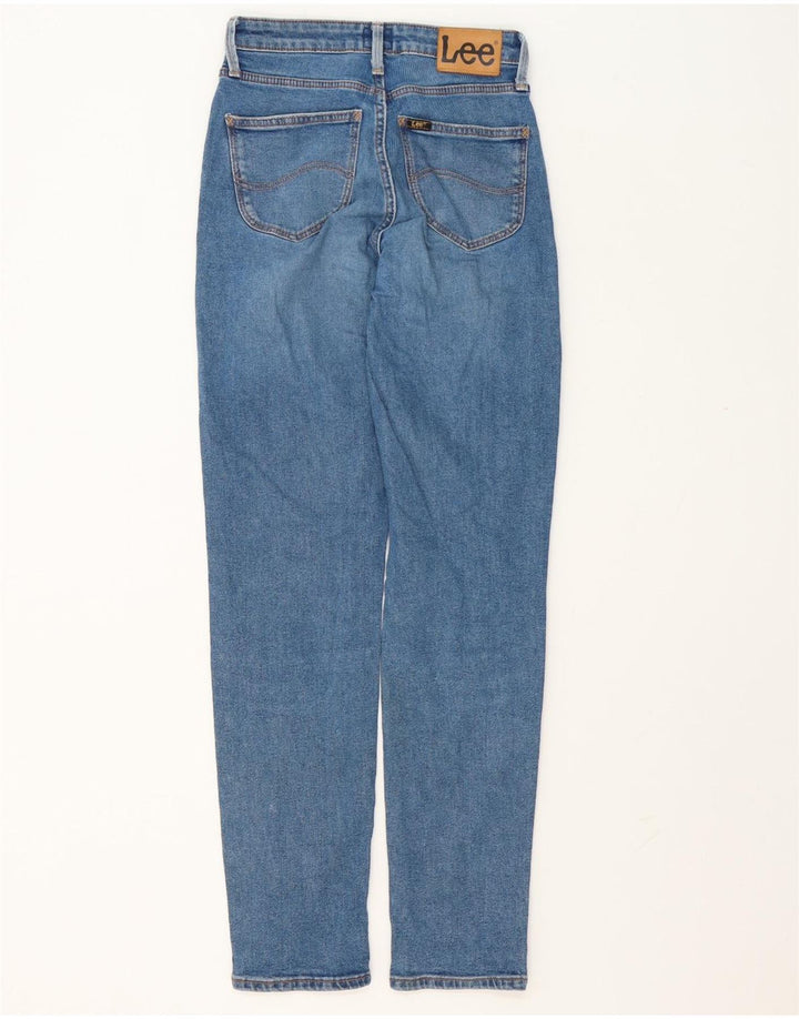Lee Womens Mom Straight Jeans W25 L30 Blue Cotton