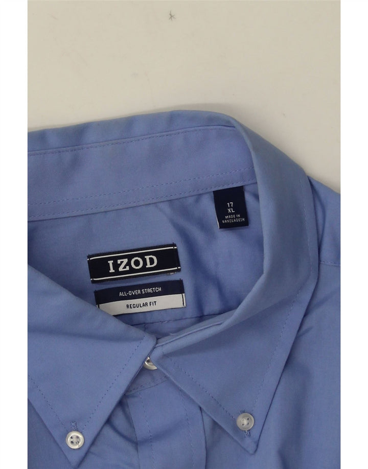 IZOD Mens Short Sleeve Regular Fit Shirt Size 17 XL Blue