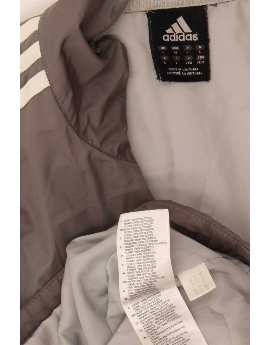 Adidas Polstret Herrejakke UK 40 Large Grå Colourblock Polyester