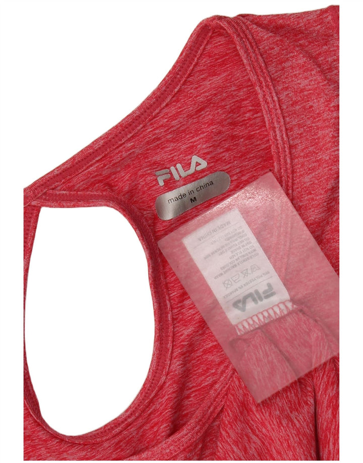 Fila Womens T-Shirt Top UK 12 Medium Pink Colourblock Polyester