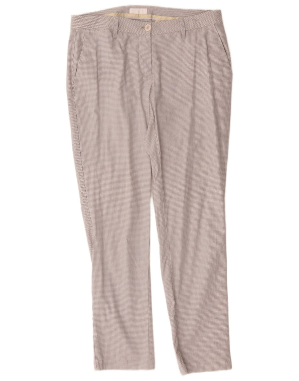 Conte of Florence Womens Chino Trousers IT 46 Large W32 L28 Grey Gingham