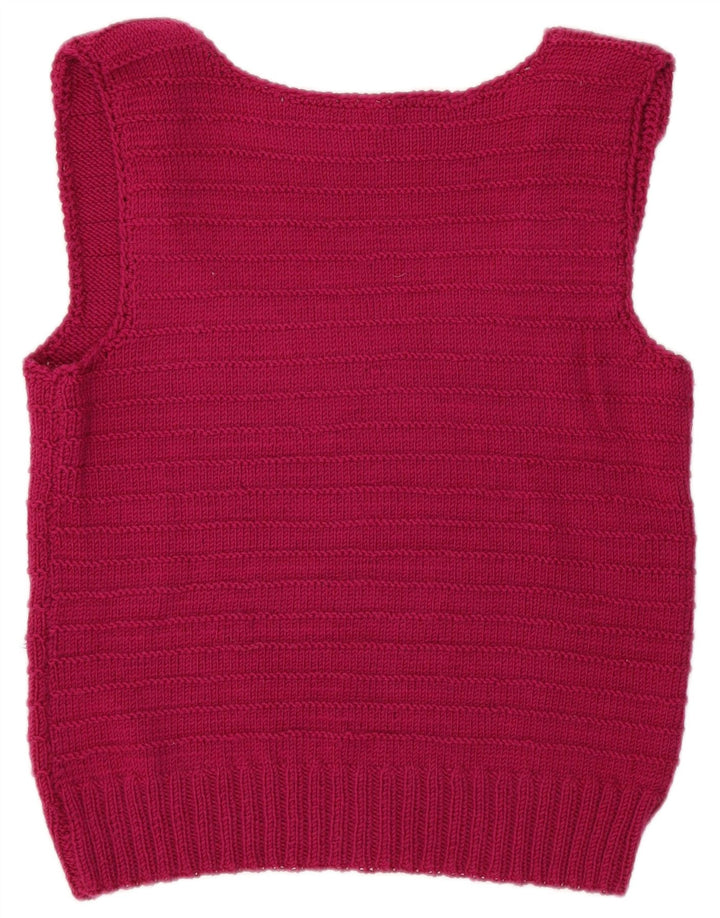 Vintage Womens Vest Tank Top UK 14 Medium Pink