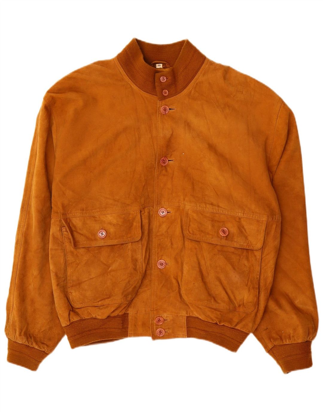 O'Kief Herre Loose Fit Ruskind Bomber Jacket IT 48 Medium Brun Læder