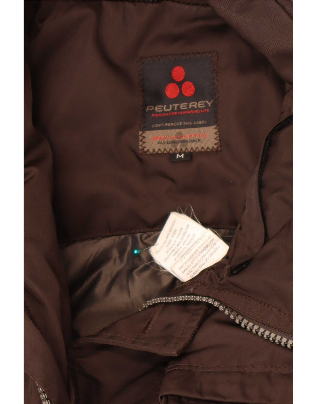 PEUTEREY Mens Parka Jacket UK 38 Medium Brown Polyester