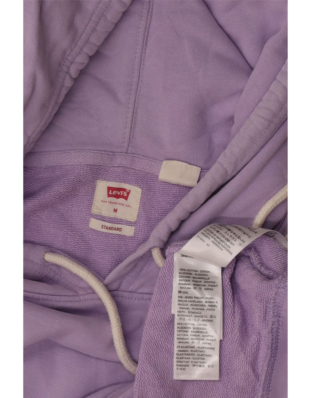Levi's Mens Standard Hoodie Jumper Medium Purple Cotton