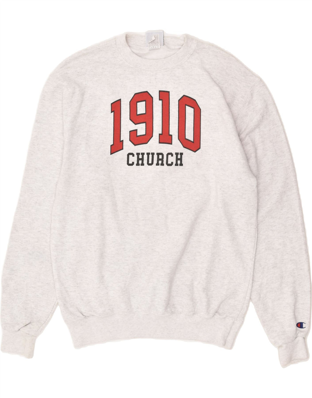CHAMPION Mens Graphic Sweatshirt Jumper Medium Grey Cotton Vintage Champion and Second-Hand Champion from Messina Hembry 