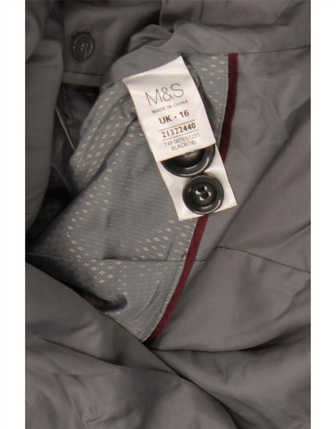 Marks & Spencer Womens Overcoat UK 16 Large  Black Wool