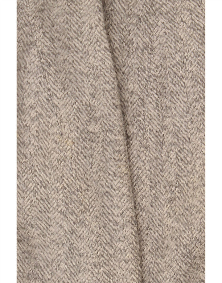 Zara Mujer Abrigo Reino Unido 42 Medio Beige Espiga Poliéster