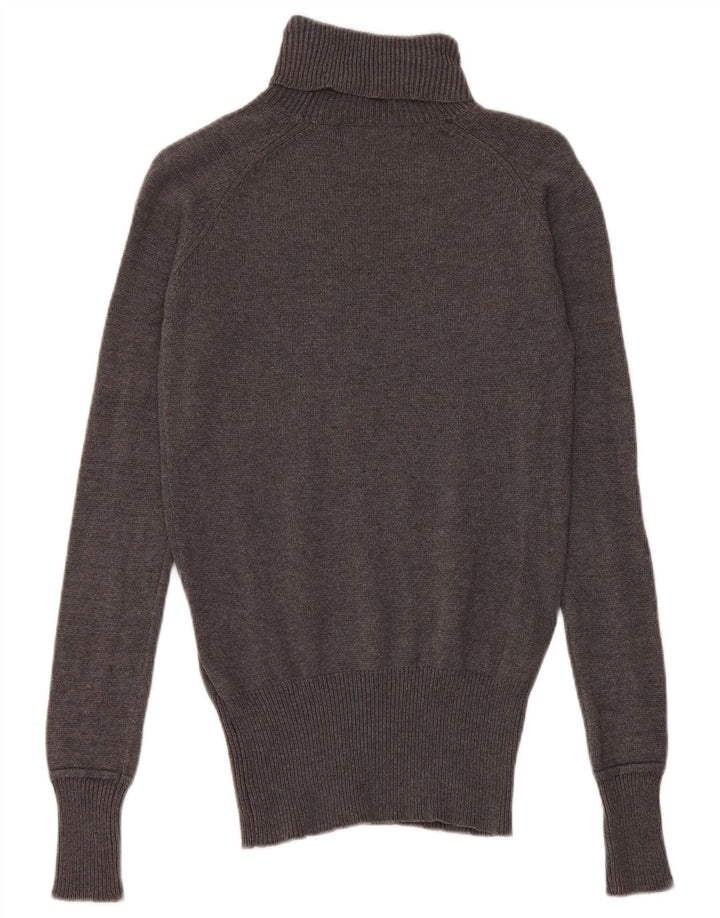Zara Dame Rullehals Sweater UK 12 Medium Grå Bomuld