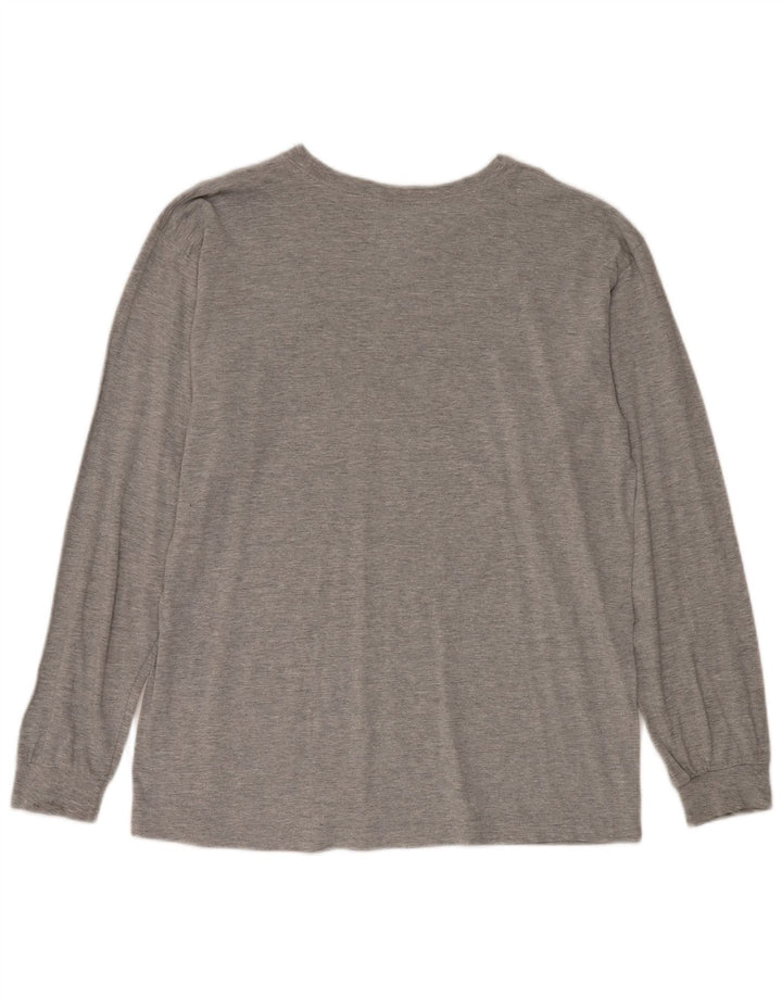 Adidas Mens Graphic Top Long Sleeve Large Grey Cotton