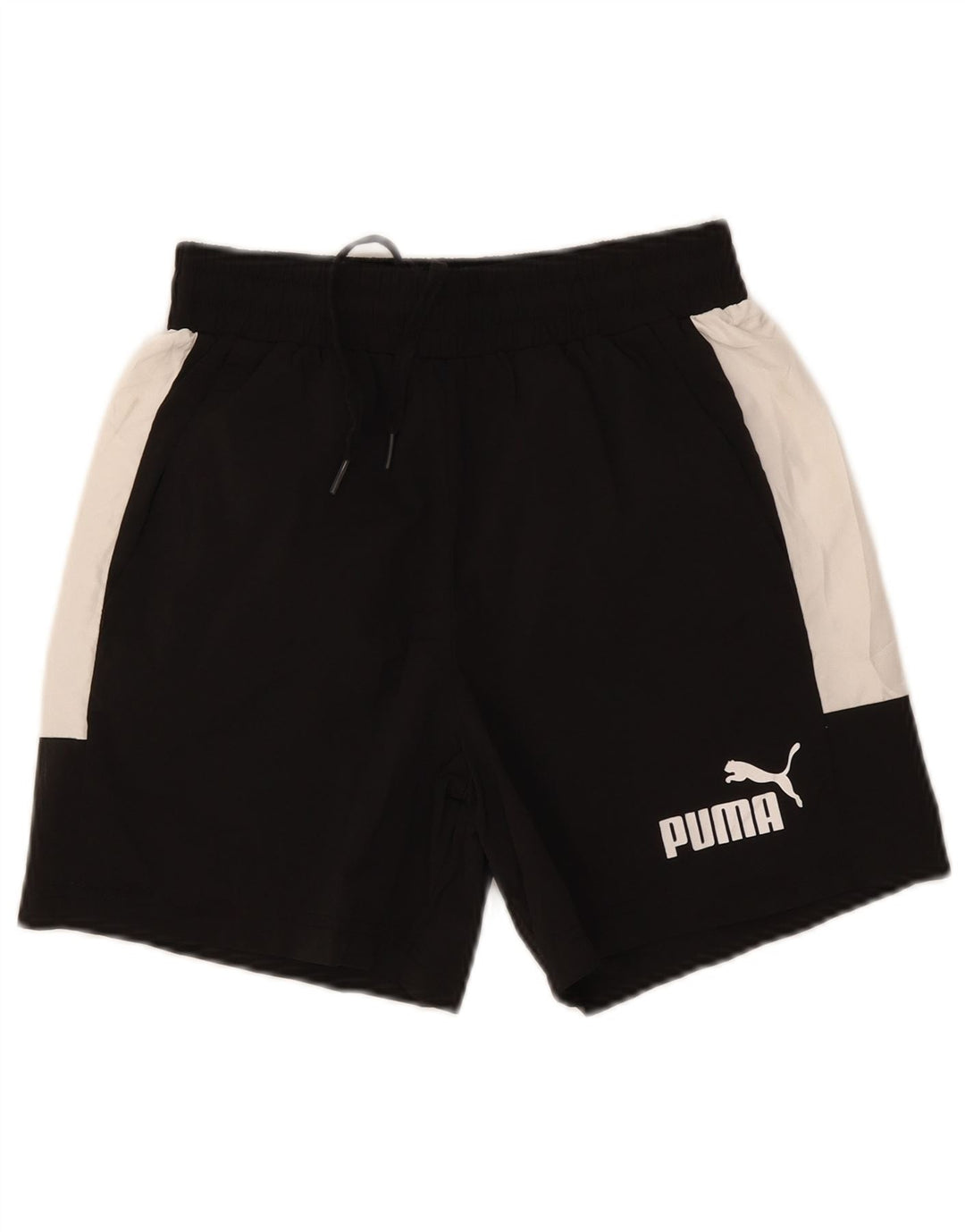 Pantaloncini sportivi grafici da uomo Puma Small in poliestere color block nero