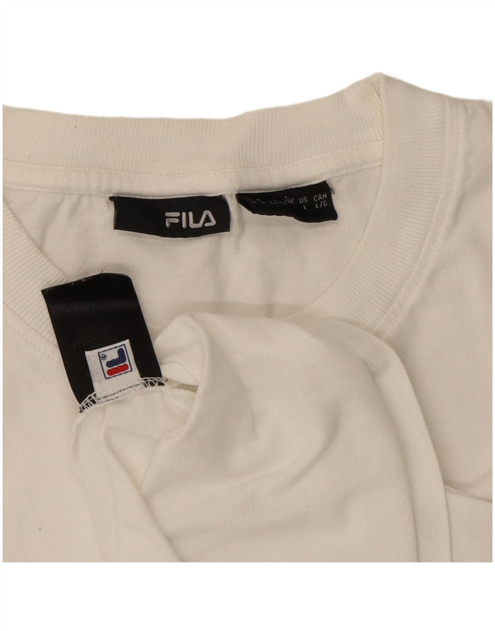FILA Mens Graphic T-Shirt Top Large White Cotton