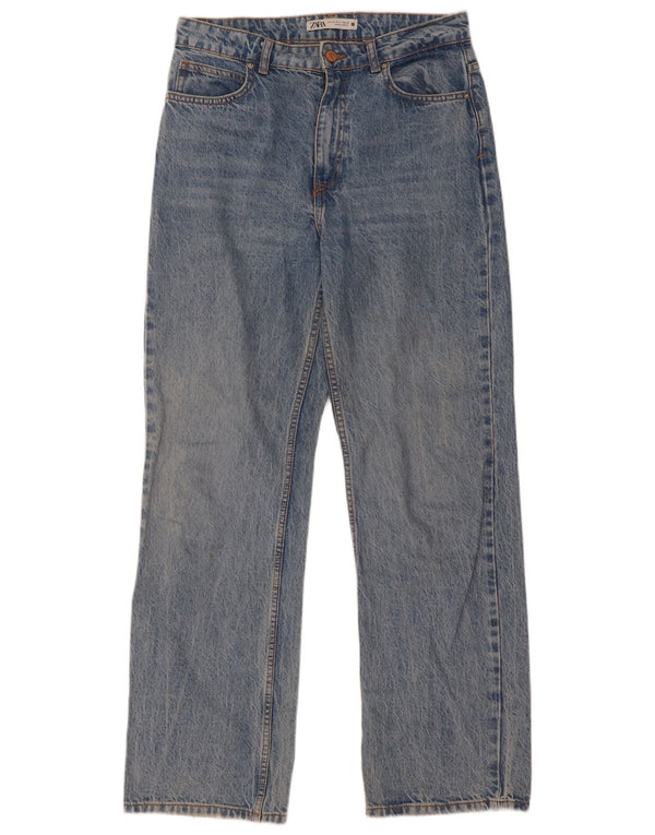 Zara Womens High Waist Straight Jeans EU 38 Small W28 L32 Blue Cotton