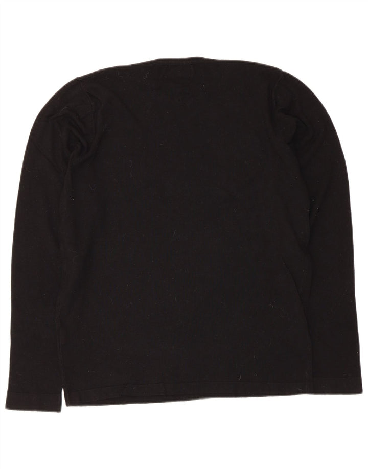 Zara Mens Top Long Sleeve Small Black Viscose