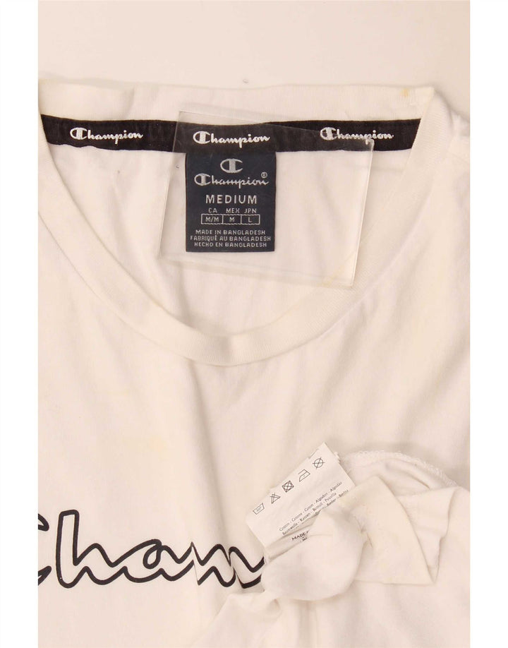 Champion Herre Grafisk Vest Top Medium Hvid Bomuld