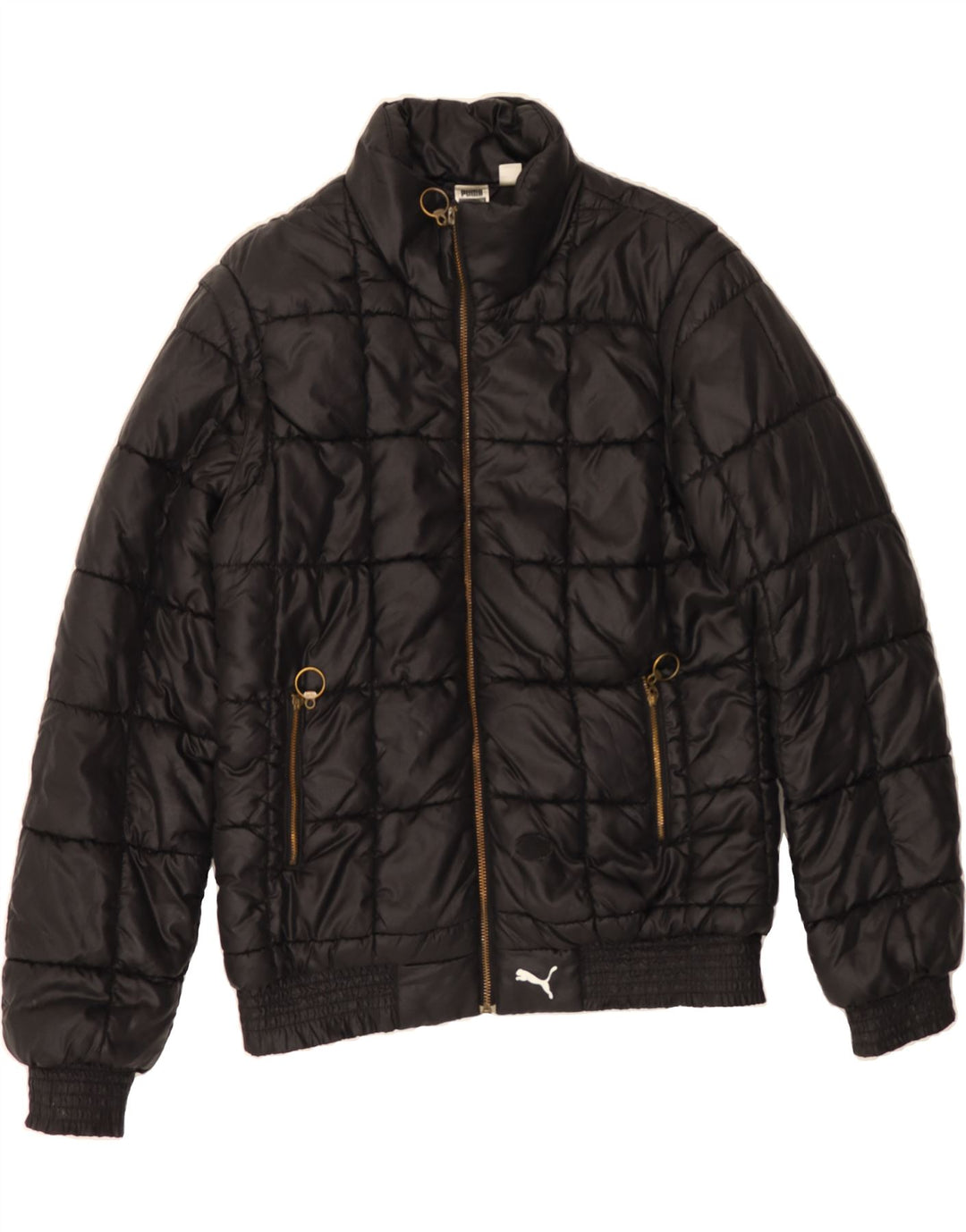 PUMA Womens Padded Jacket UK 16 Large Black Vintage Puma and Second-Hand Puma from Messina Hembry 