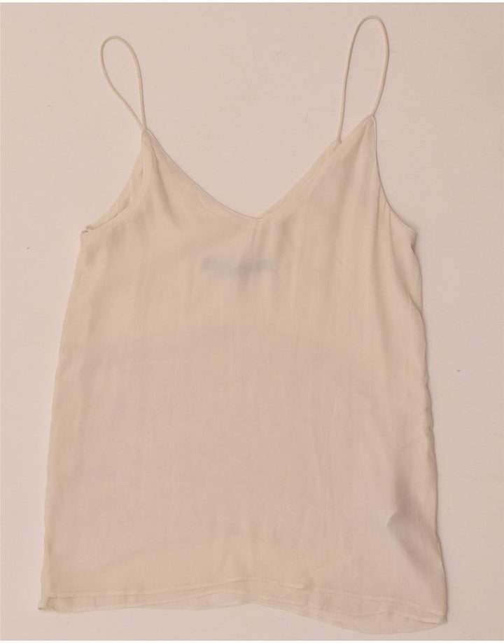 Zara Womens Cami Top UK 6 XS Off White Polyester