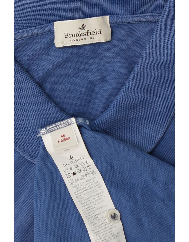 BROOKSFIELD Mens Polo Shirt IT 46 Small Blue Cotton