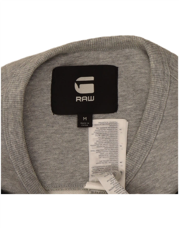 G-STAR Mens Graphic Sweatshirt Jumper Medium Grey Colourblock Polyester