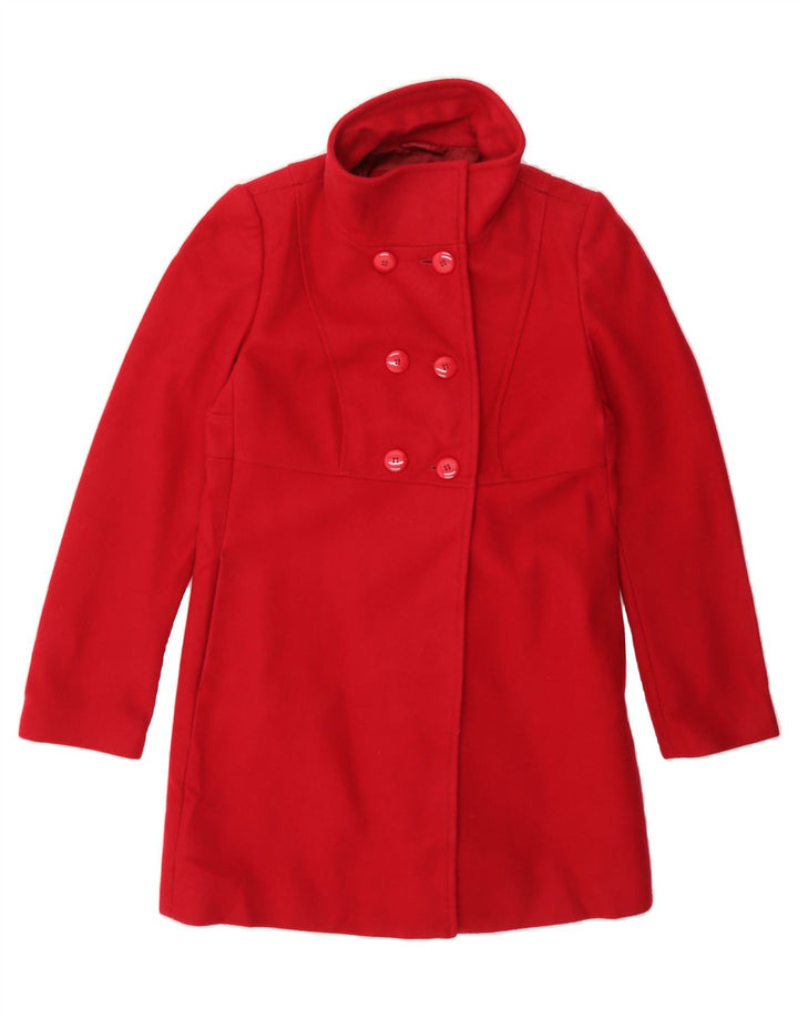 BENETTON Womens Double Breasted Coat IT 44 Medium Red Wool Vintage Benetton and Second-Hand Benetton from Messina Hembry 