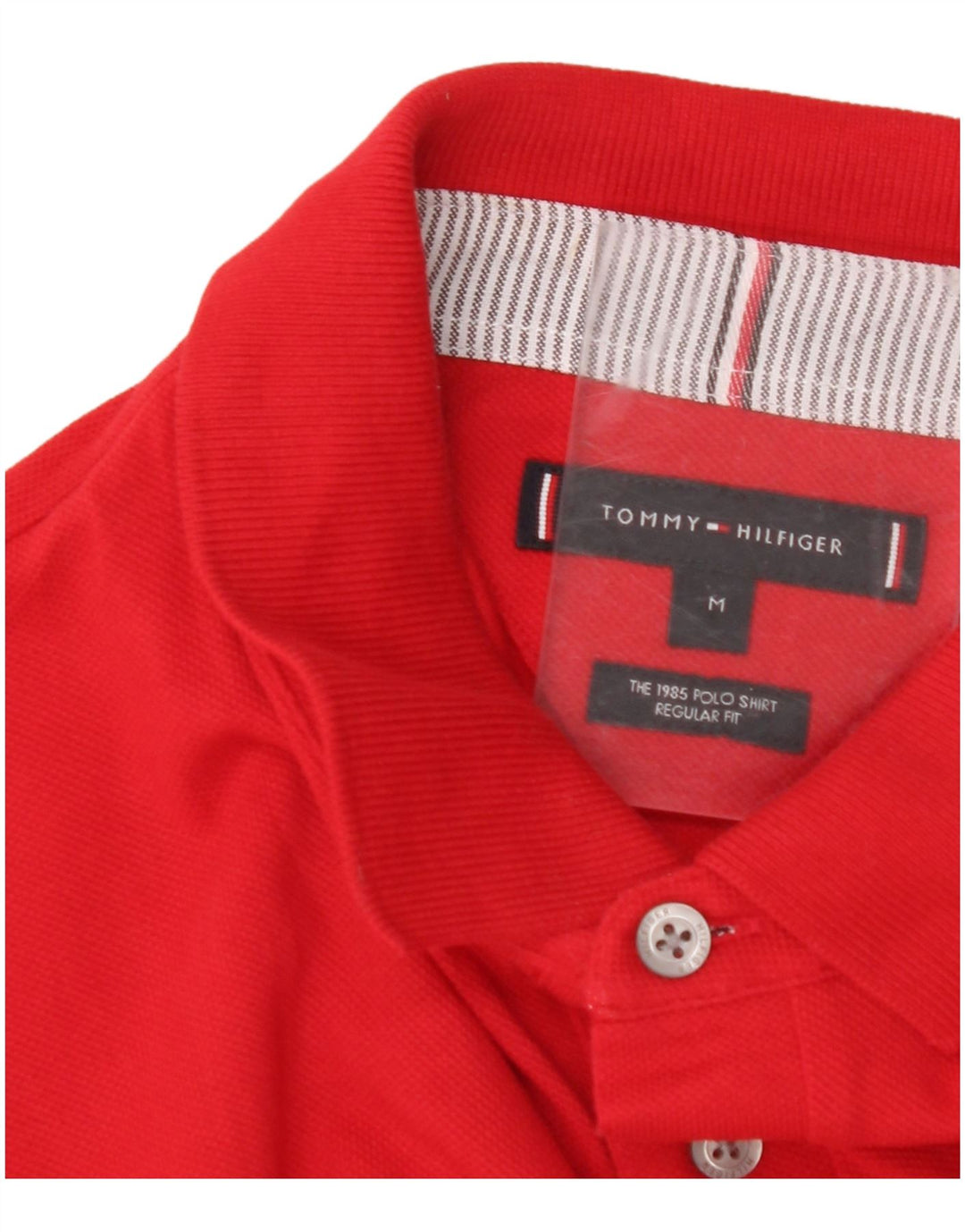 TOMMY HILFIGER Mens Regular Fit Polo Shirt Medium Red