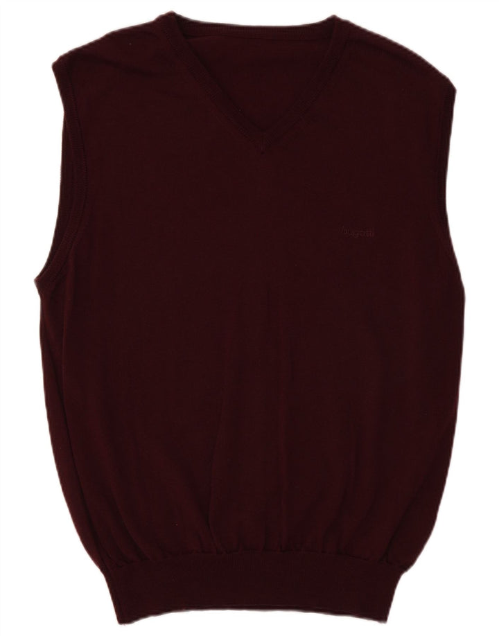 Bugatti Débardeur pour homme UK 40 Laine vierge bordeaux moyen