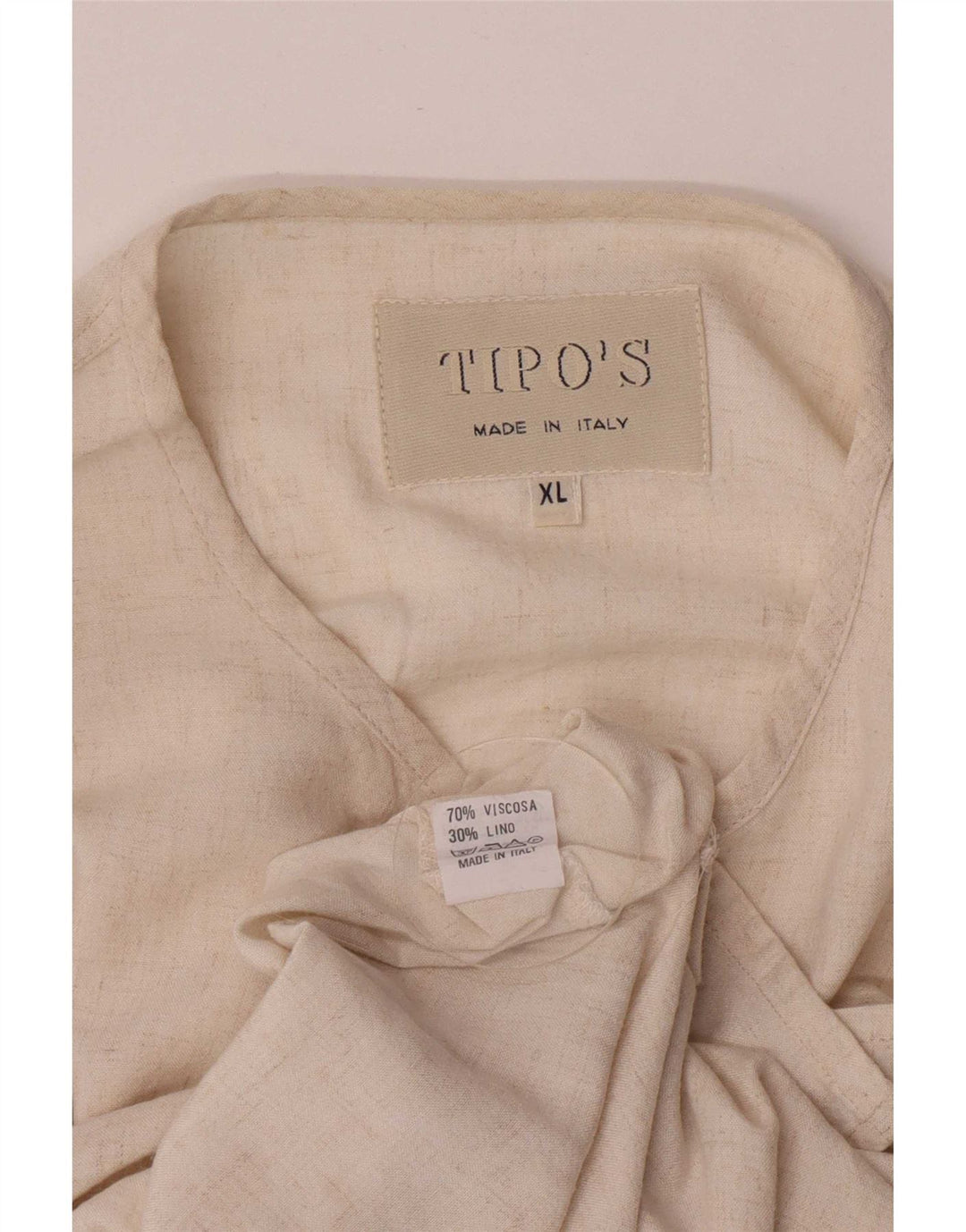 Tipo' S Camisa tipo jersey de manga corta para hombre XL Viscosa beige