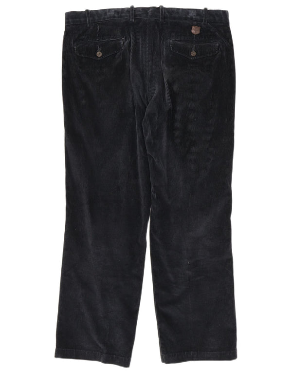 Marks & Spencer Pantalon droit en velours côtelé pour homme W36 L29 Bleu marine Coton